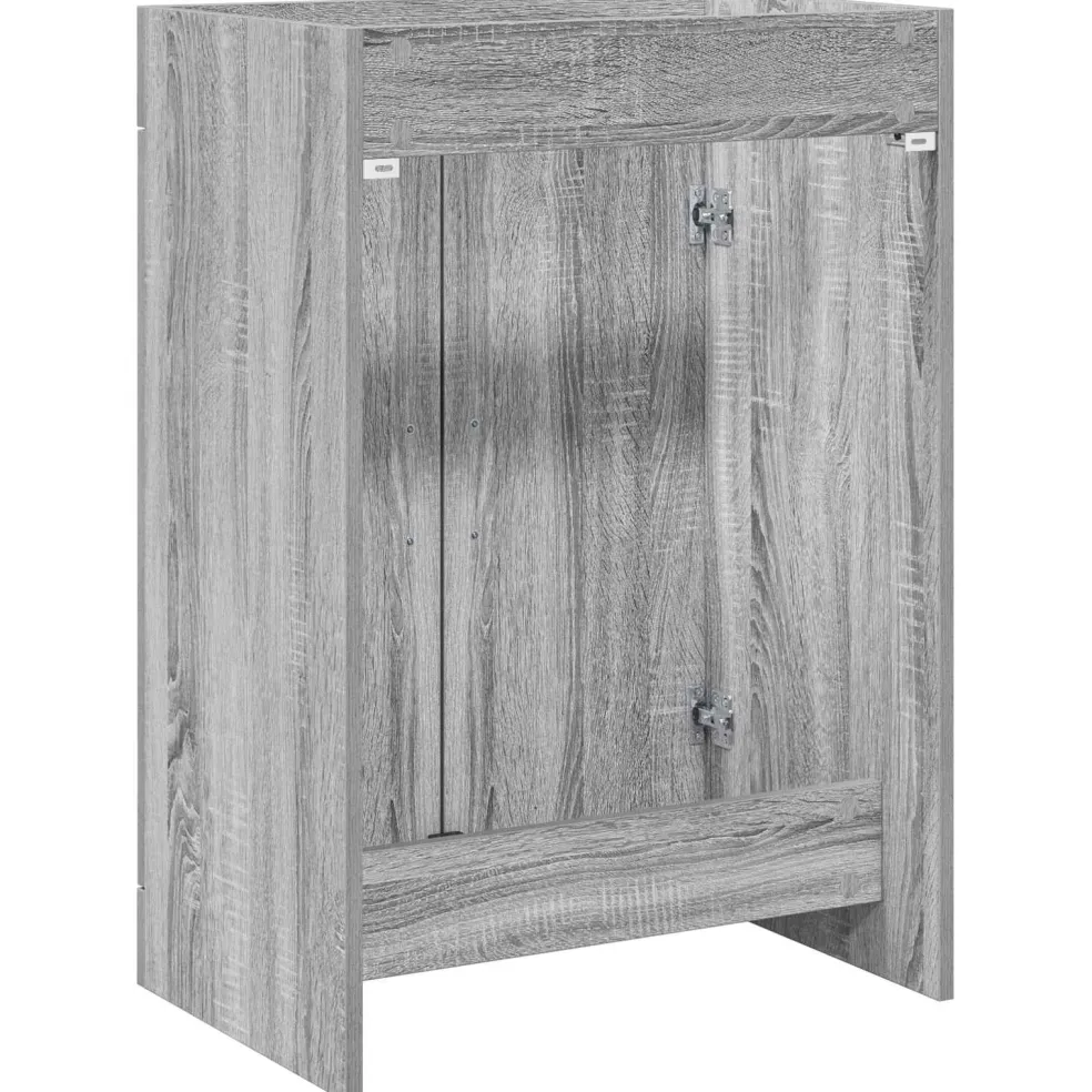 vidaXL Badkamer Onder Wasbak Kast Grijs Sonoma 56 x 37,5 x 81 cm