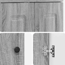 vidaXL Badkamer Onder Wasbak Kast Grijs Sonoma 56 x 37,5 x 81 cm