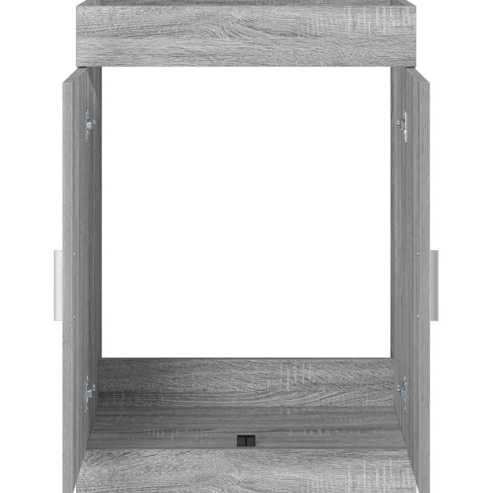 vidaXL Badkamer Onder Wasbak Kast Grijs Sonoma 56 x 37,5 x 81 cm