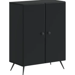 vidaXL Badkamer Opbergkast BREDA Zwart 59,5 x 31 x 80 cm Bewerkt hout