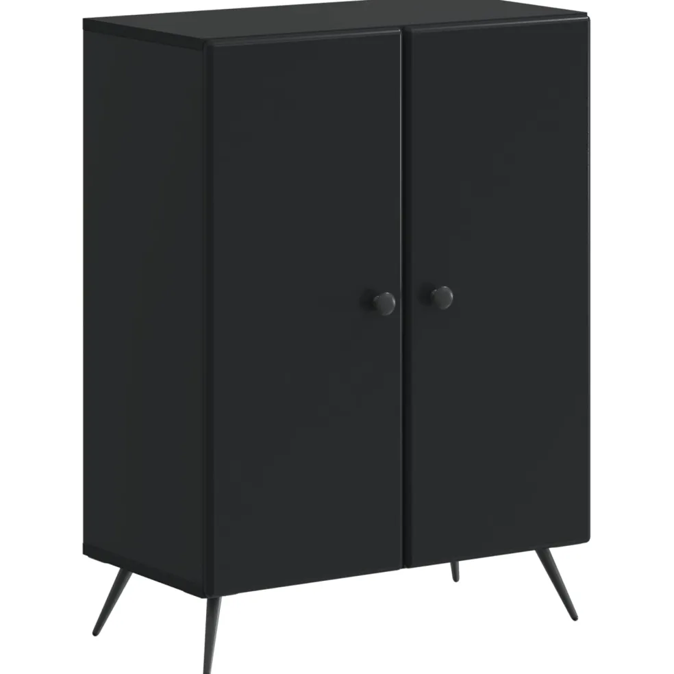 vidaXL Badkamer Opbergkast BREDA Zwart 59,5 x 31 x 80 cm Bewerkt hout