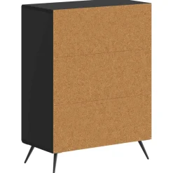 vidaXL Badkamer Opbergkast BREDA Zwart 59,5 x 31 x 80 cm Bewerkt hout