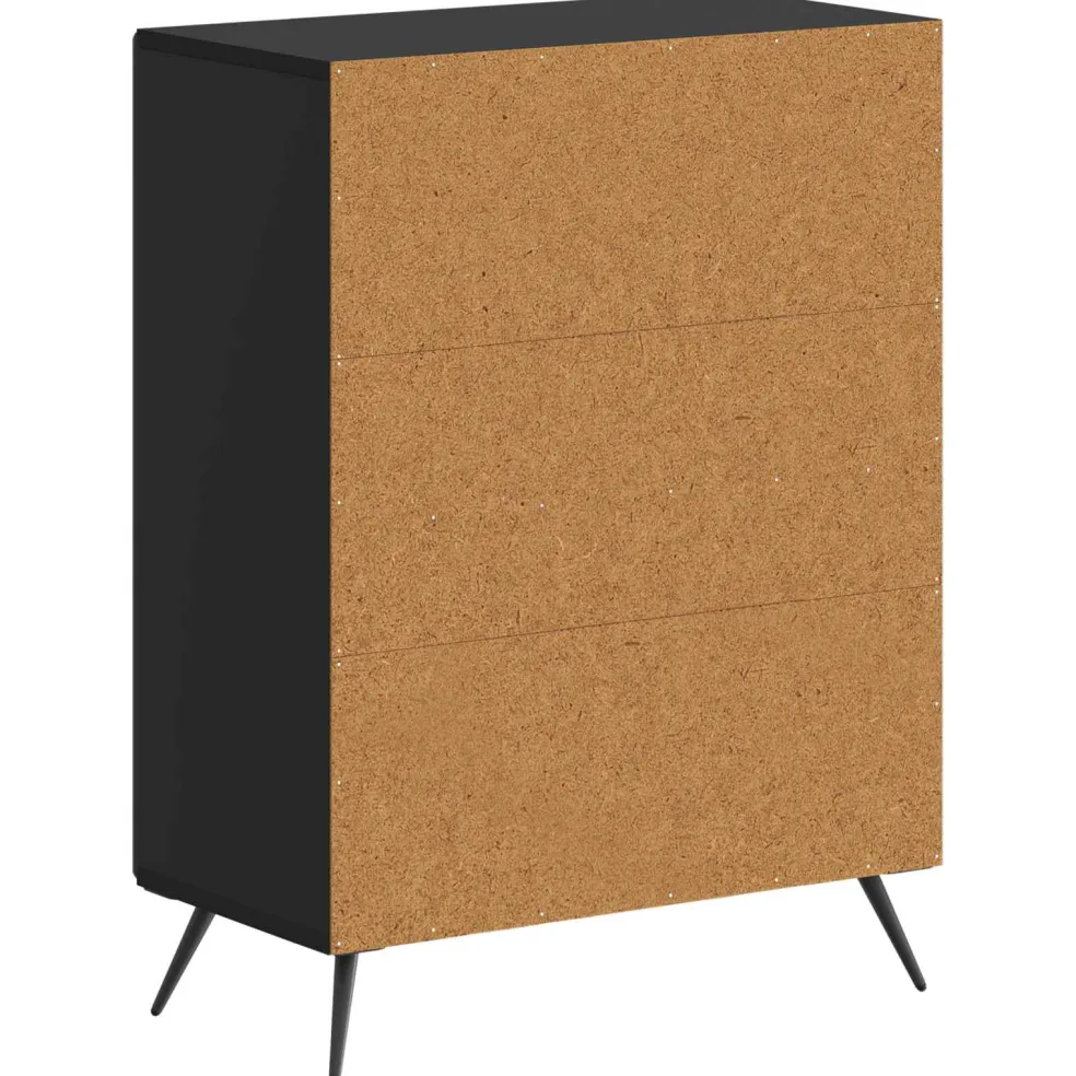 vidaXL Badkamer Opbergkast BREDA Zwart 59,5 x 31 x 80 cm Bewerkt hout