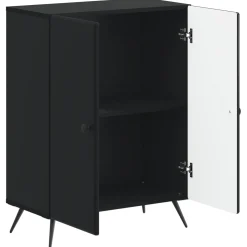 vidaXL Badkamer Opbergkast BREDA Zwart 59,5 x 31 x 80 cm Bewerkt hout