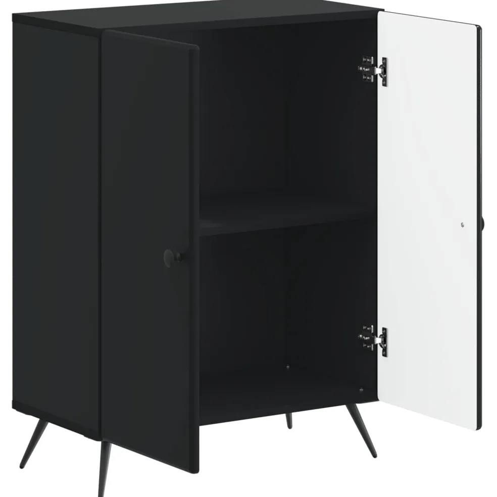vidaXL Badkamer Opbergkast BREDA Zwart 59,5 x 31 x 80 cm Bewerkt hout