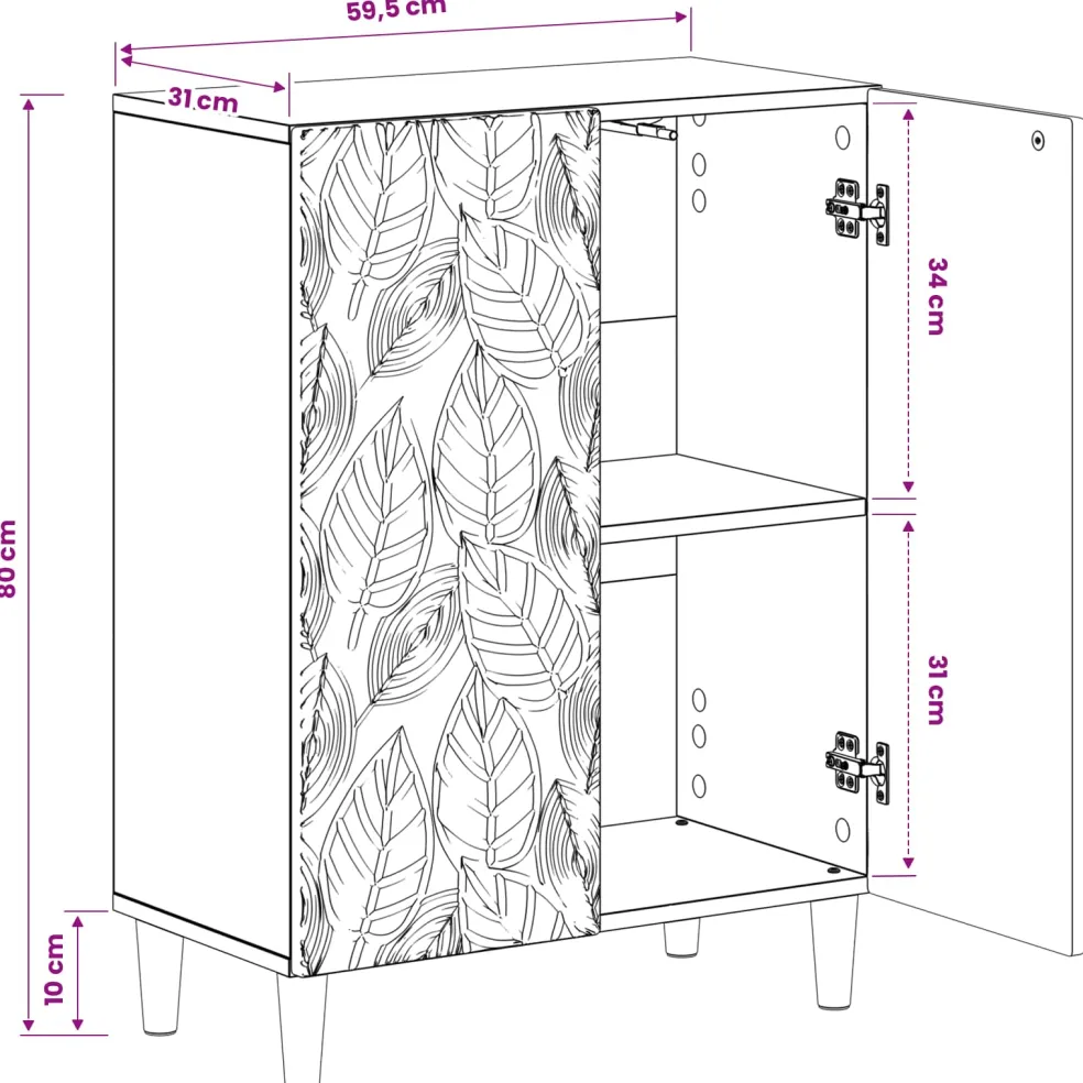 vidaXL Badkamer Opbergkast DELFT Sonoma Eiken 59,5 x 31 x 80 cm