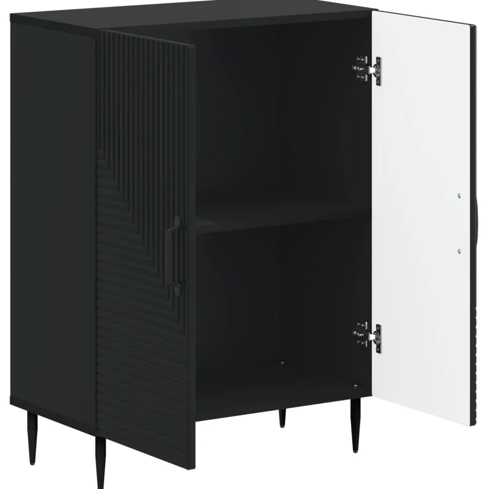 vidaXL Badkamer Opbergkast HAARLEM Zwart 59,5 x 31 x 80 cm