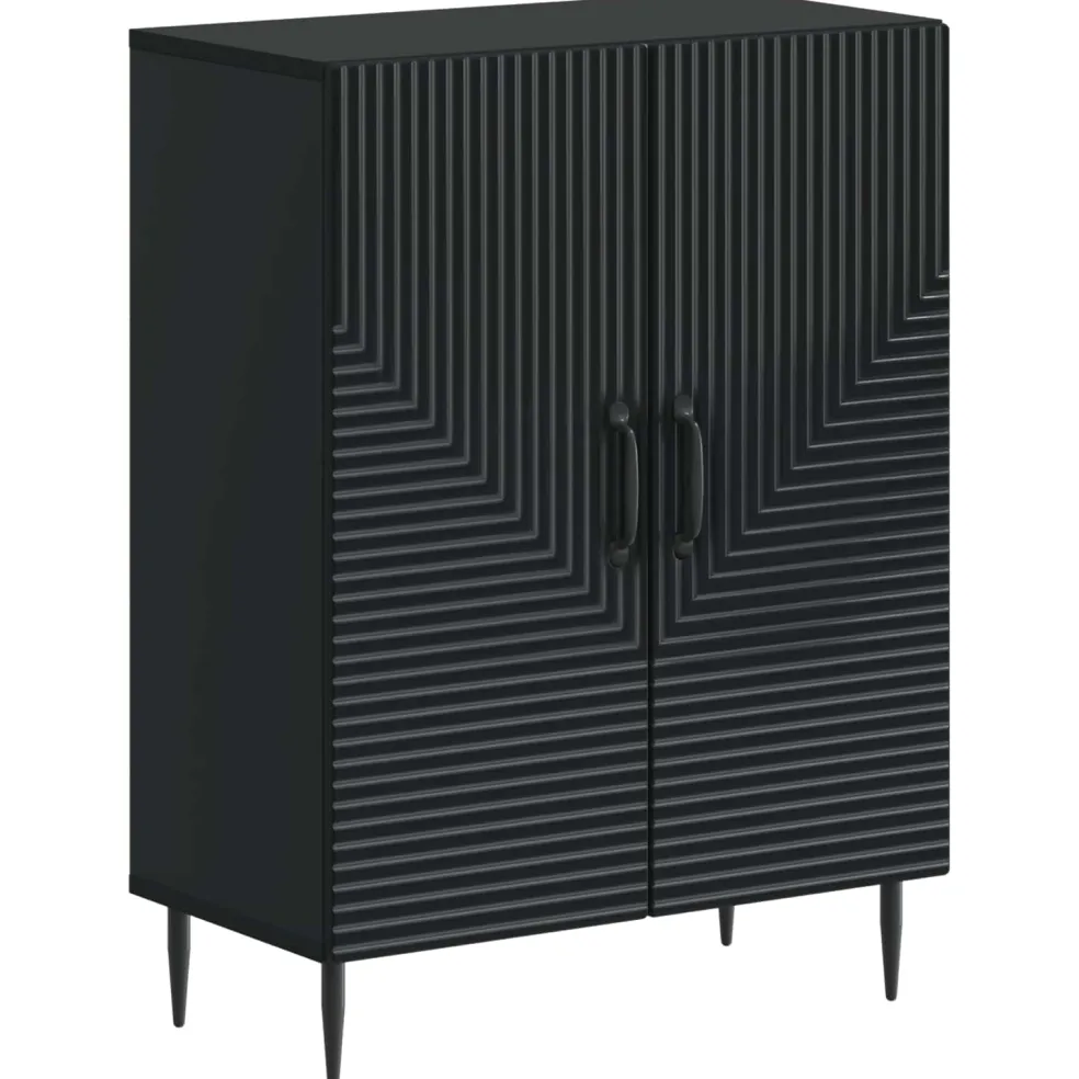 vidaXL Badkamer Opbergkast HAARLEM Zwart 59,5 x 31 x 80 cm