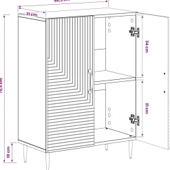 vidaXL Badkamer Opbergkast HAARLEM Zwart 59,5 x 31 x 80 cm