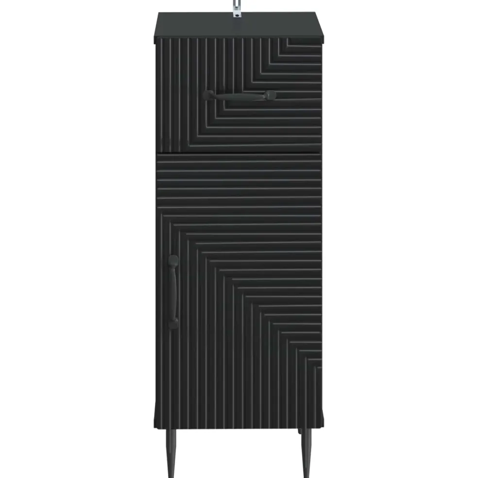 vidaXL Badkamer Opbergkast HAARLEM Zwart 30 x 31 x 80 cm Bewerkt hout