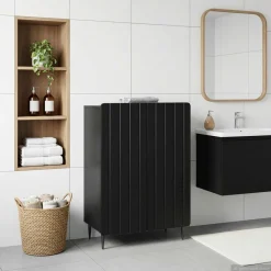 vidaXL Badkamer Opbergkast ZWOLLE Zwart 59,5 x 31 x 79,5 cm