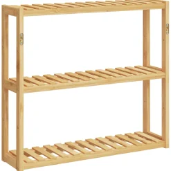 vidaXL Badkamerrek 3-laags wandmontage 60x15x54 cm bamboe