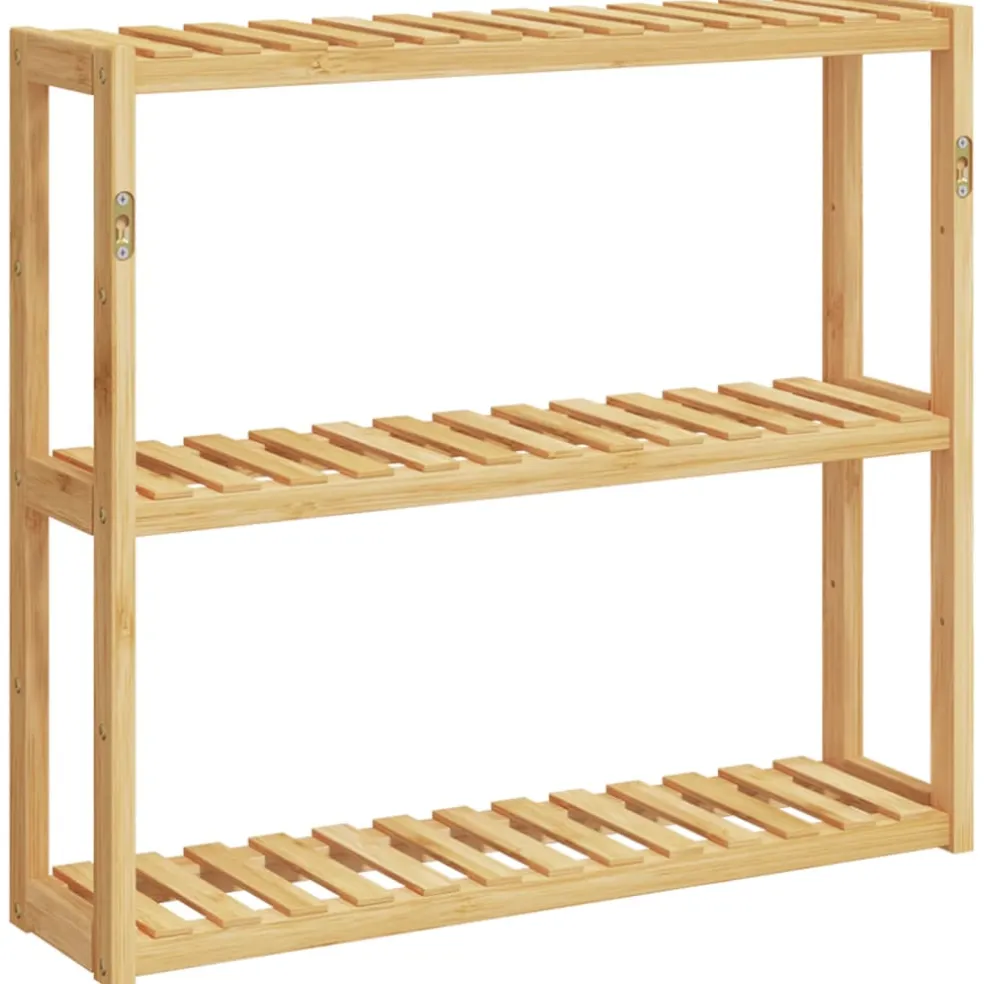 vidaXL Badkamerrek 3-laags wandmontage 60x15x54 cm bamboe