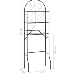 vidaXL Badkamerrek 60x33x174 cm zwart