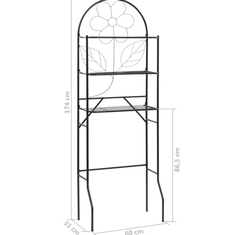 vidaXL Badkamerrek 60x33x174 cm zwart