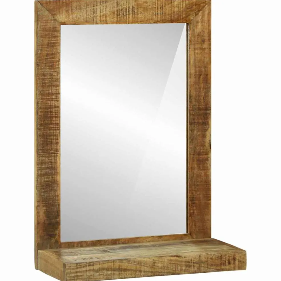 vidaXL Badkamer Spiegel Bruin 50 x 22 x 70 cm Massief Mango Hout