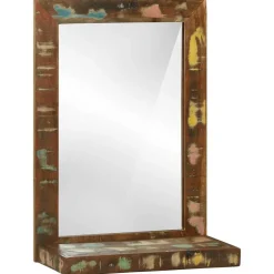 vidaXL Badkamer Spiegel Bruin 50 x 22 x 70 cm Massief Gerecycled Hout
