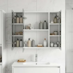 vidaXL Badkamer spiegelkast Wit 60 x 14,5 x 50 cm Bewerkt hout