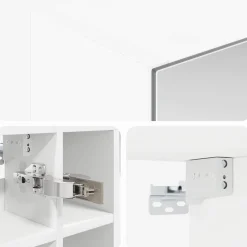vidaXL Badkamer spiegelkast Wit 60 x 14,5 x 50 cm Bewerkt hout