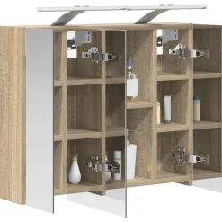 vidaXL Badkamer spiegelkast Sonoma Eiken 60 x 14,5 x 50 cm