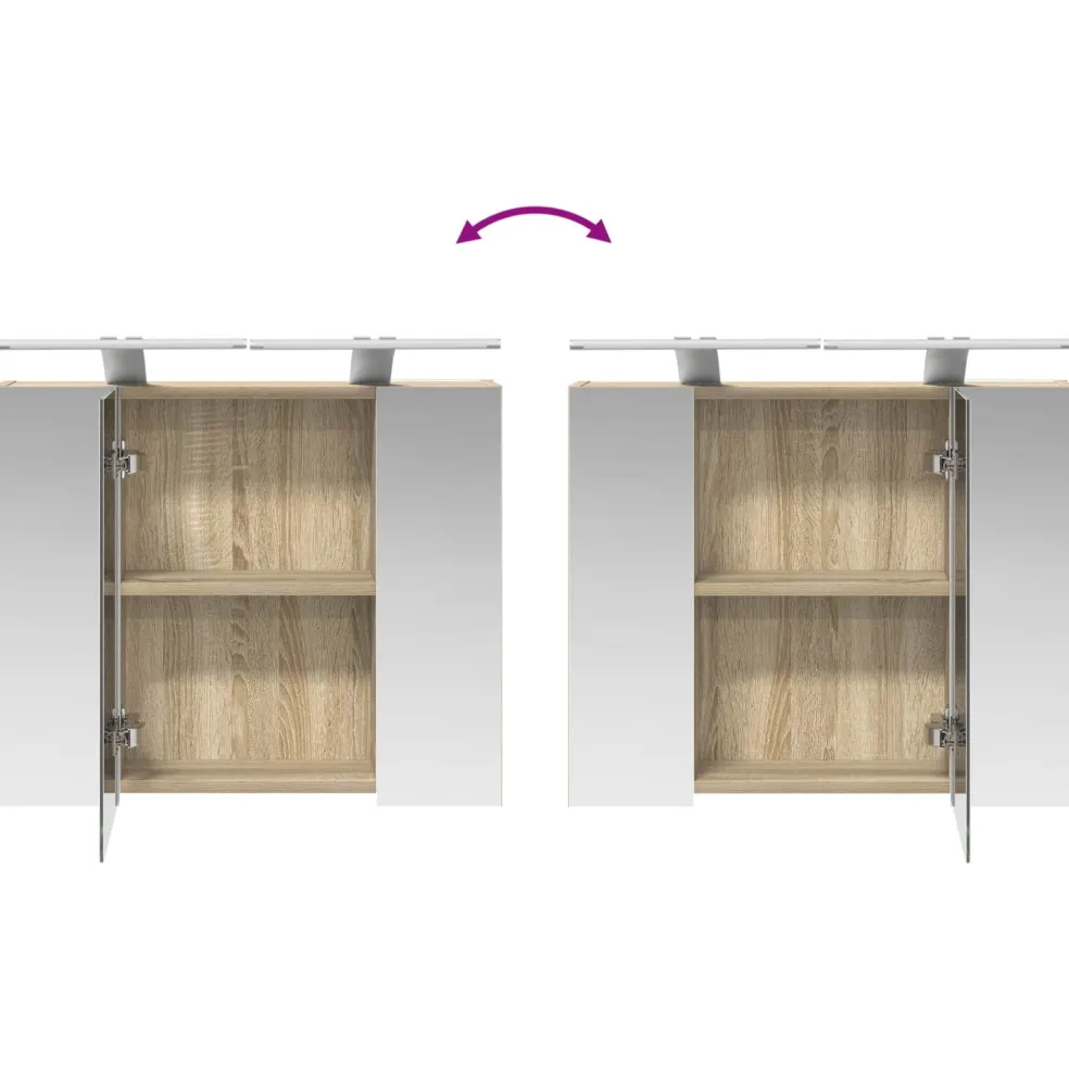 vidaXL Badkamer spiegelkast Sonoma Eiken 60 x 14,5 x 50 cm