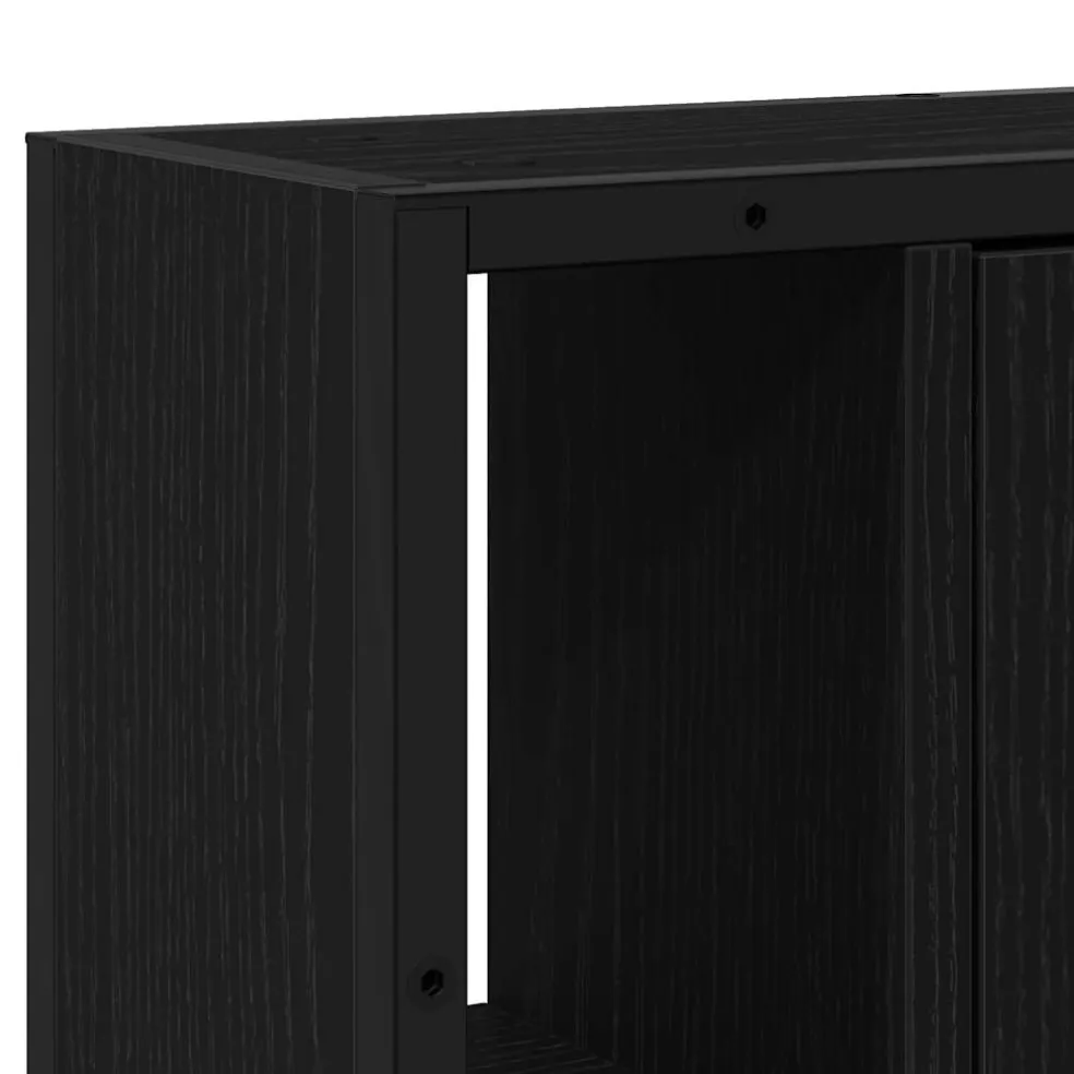 vidaXL Badkamerspiegelkast zwart eiken 60x16x60 cm bewerkt hout
