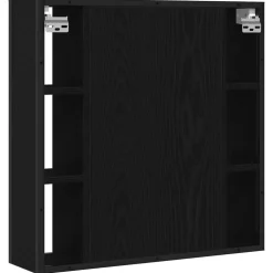 vidaXL Badkamerspiegelkast zwart eiken 60x16x60 cm bewerkt hout