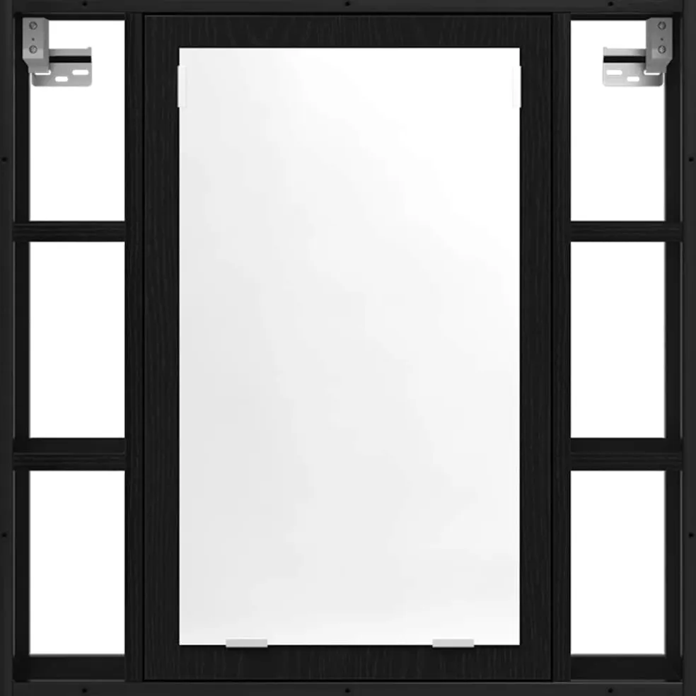vidaXL Badkamerspiegelkast zwart eiken 60x16x60 cm bewerkt hout