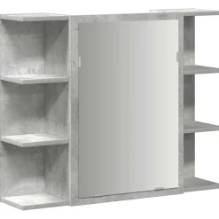 vidaXL Badkamerspiegelkast 80x20,5x64 cm bewerkt hout betongrijs