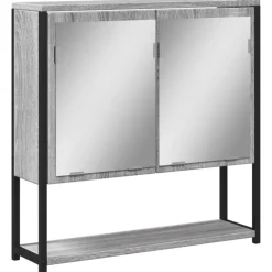 vidaXL Badkamerspiegelkast 60x16x60 cm bewerkt hout grijs sonoma eiken