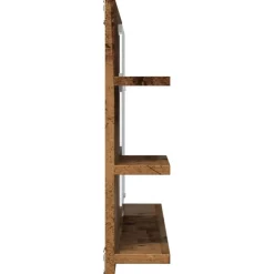 vidaXL Badkamerspiegelkast 90x11x45 cm bewerkt hout oud houtkleurig