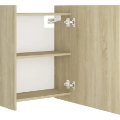 vidaXL Badkamerspiegelkast 62,5x20,5x64 cm bewerkt hout sonoma eiken
