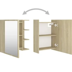 vidaXL Badkamerspiegelkast 62,5x20,5x64 cm bewerkt hout sonoma eiken