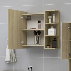 vidaXL Badkamerspiegelkast 62,5x20,5x64 cm bewerkt hout sonoma eiken