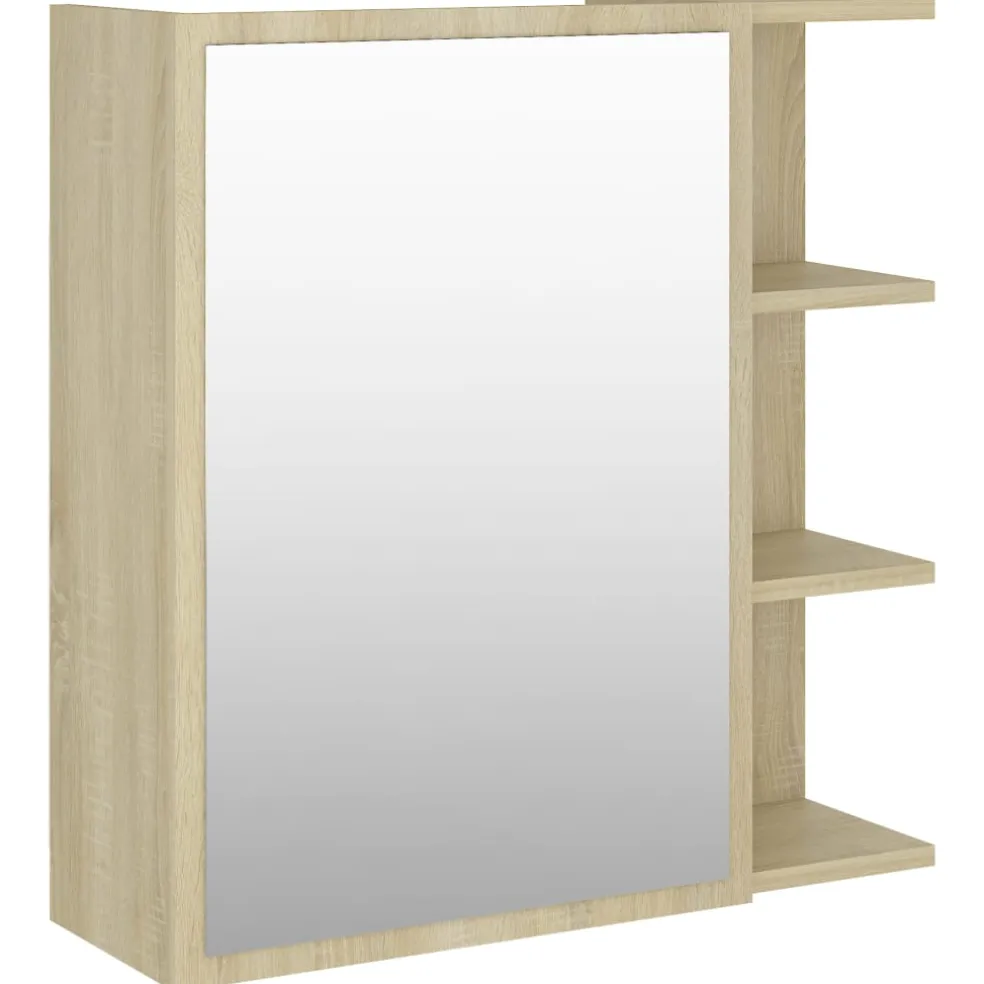 vidaXL Badkamerspiegelkast 62,5x20,5x64 cm bewerkt hout sonoma eiken