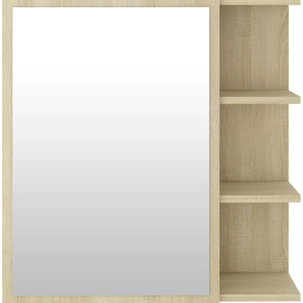 vidaXL Badkamerspiegelkast 62,5x20,5x64 cm bewerkt hout sonoma eiken