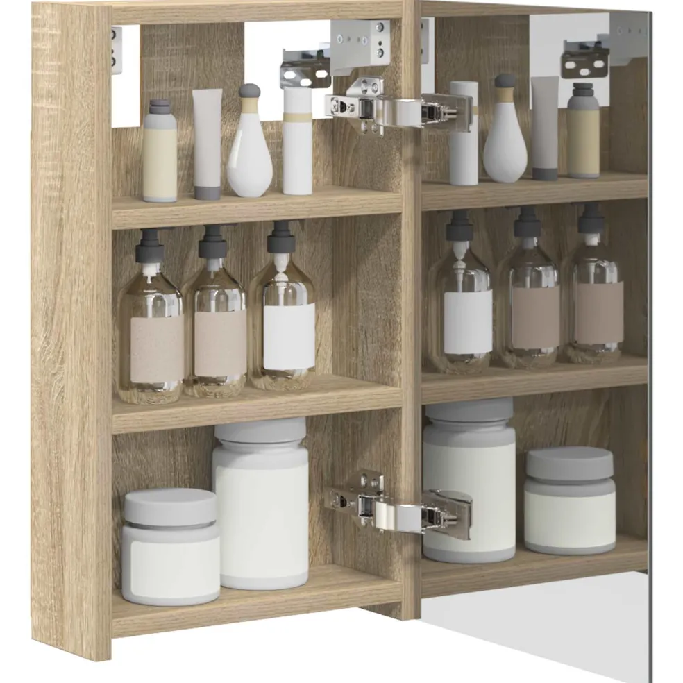 vidaXL Badkamer spiegelkast Sonoma Eiken 30 x 10,5 x 50 cm