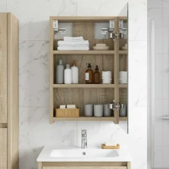vidaXL Badkamer spiegelkast Sonoma Eiken 30 x 10,5 x 50 cm