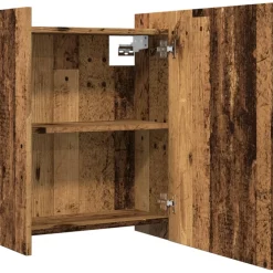 vidaXL Badkamerspiegelkast 62,5x20,5x64cm bewerkt hout oud houtkleurig