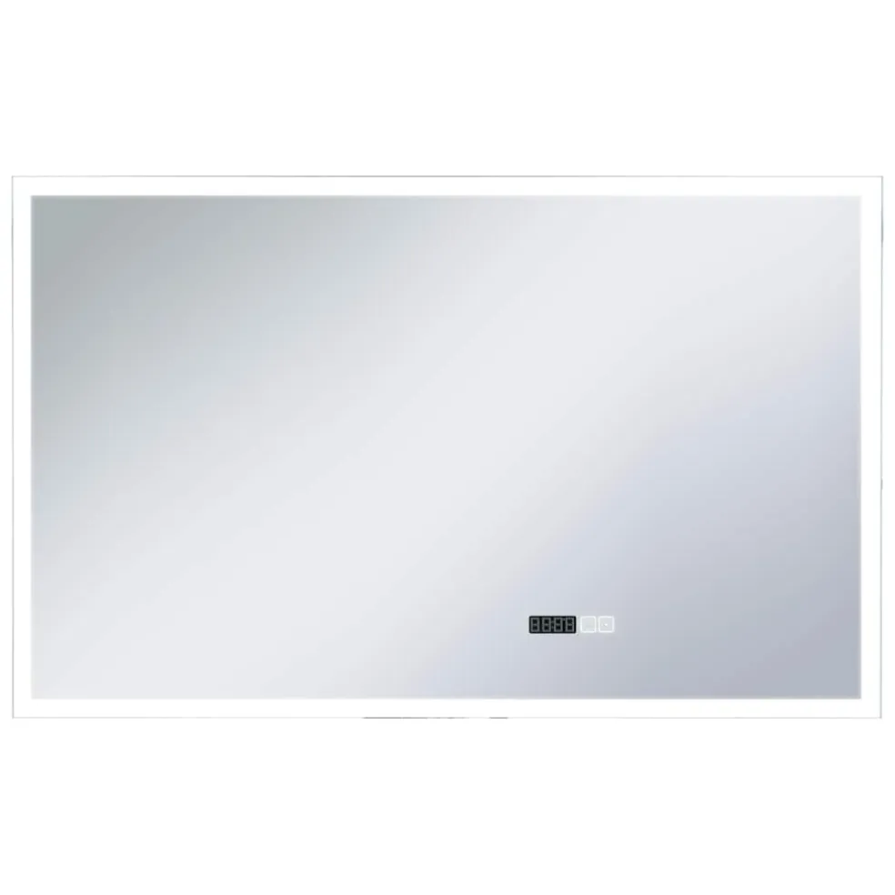 vidaXL Badkamerspiegel LED met aanraaksensor en tijdweergave 100x60 cm