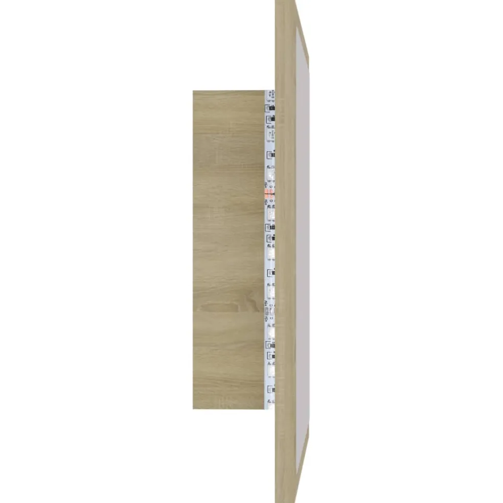 vidaXL Badkamerspiegel LED 40x8,5x37 cm acryl sonoma eikenkleurig