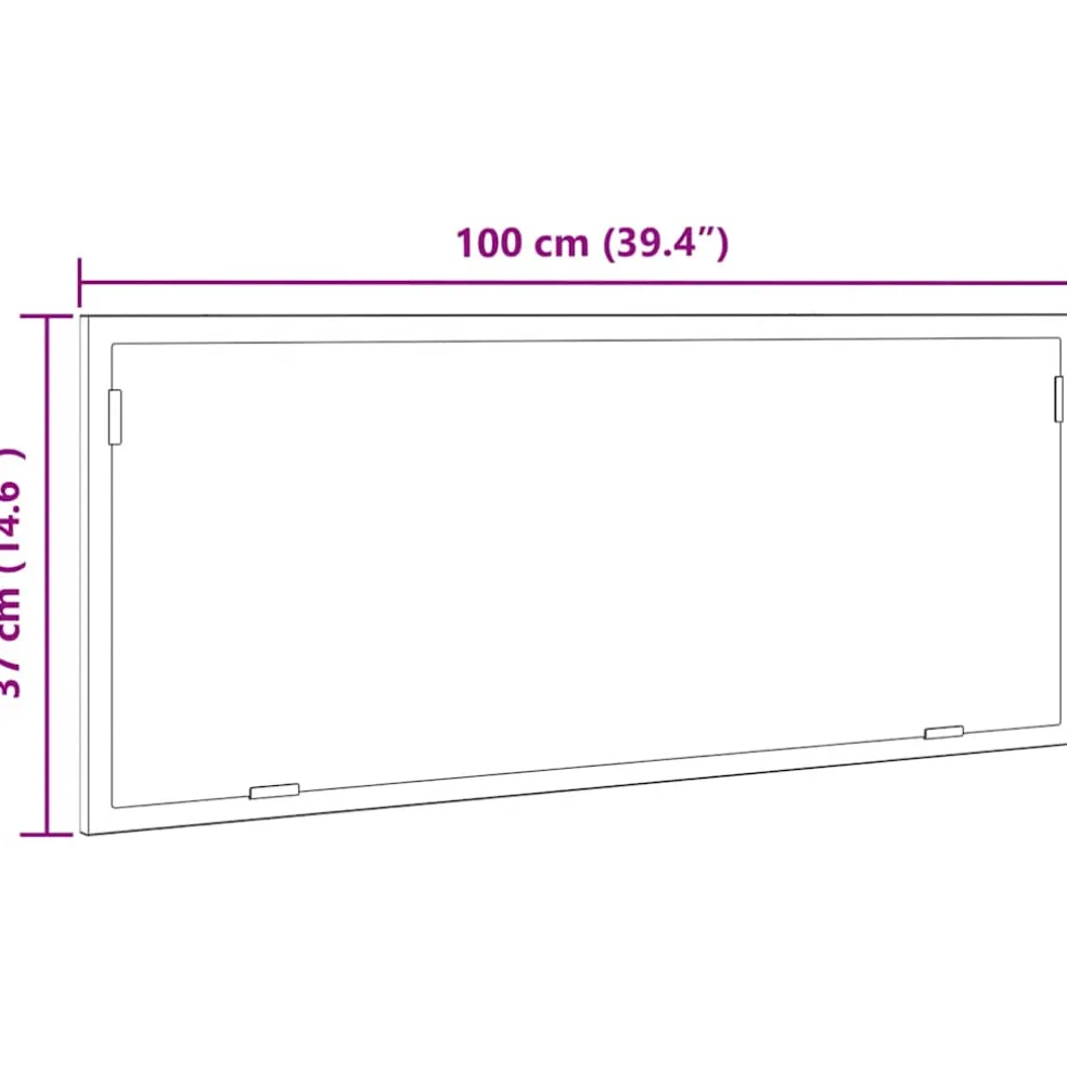 vidaXL Badkamerspiegel LED 100x8,5x37 cm bewerkt hout artisanaal eiken