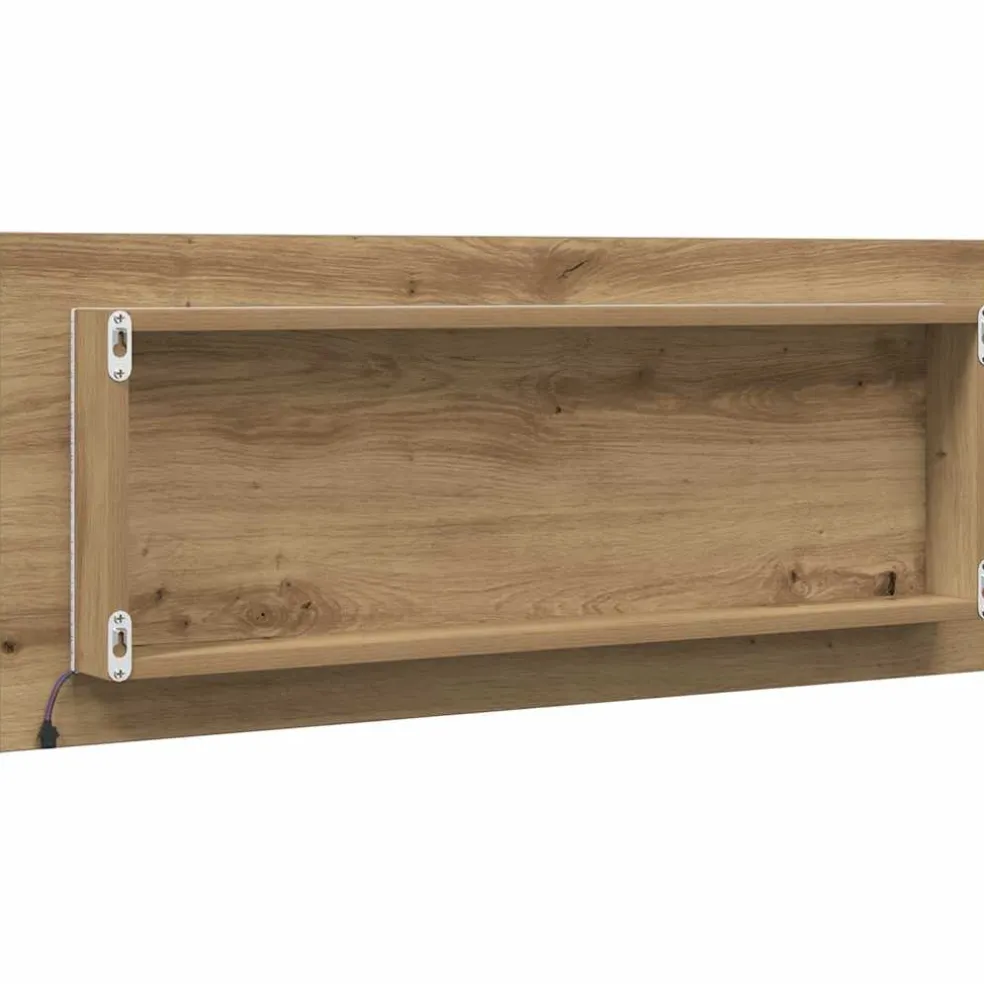 vidaXL Badkamerspiegel LED 100x8,5x37 cm bewerkt hout artisanaal eiken