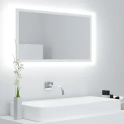 vidaXL Badkamerspiegel LED 80x8,5x37 cm acryl wit