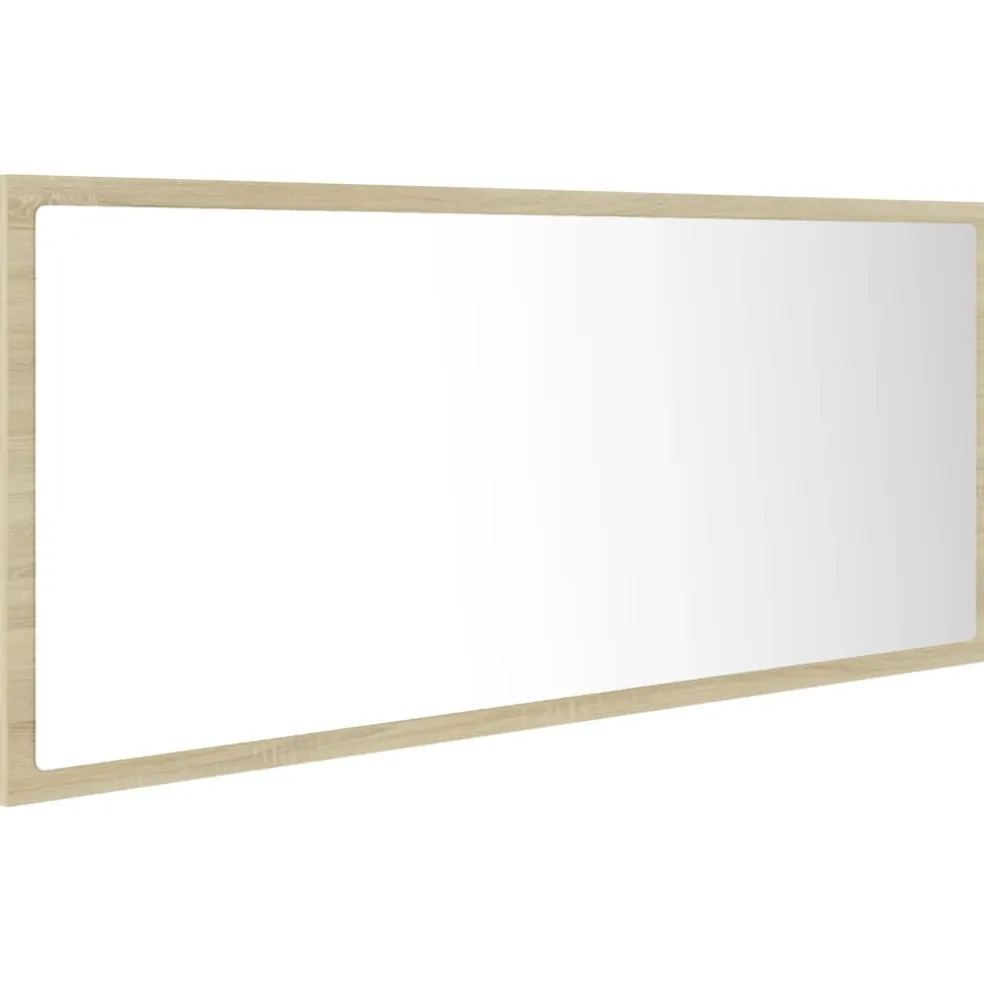 vidaXL Badkamerspiegel LED 100x8,5x37 cm acryl sonoma eikenkleurig