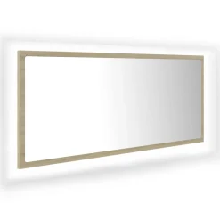 vidaXL Badkamerspiegel LED 100x8,5x37 cm acryl sonoma eikenkleurig