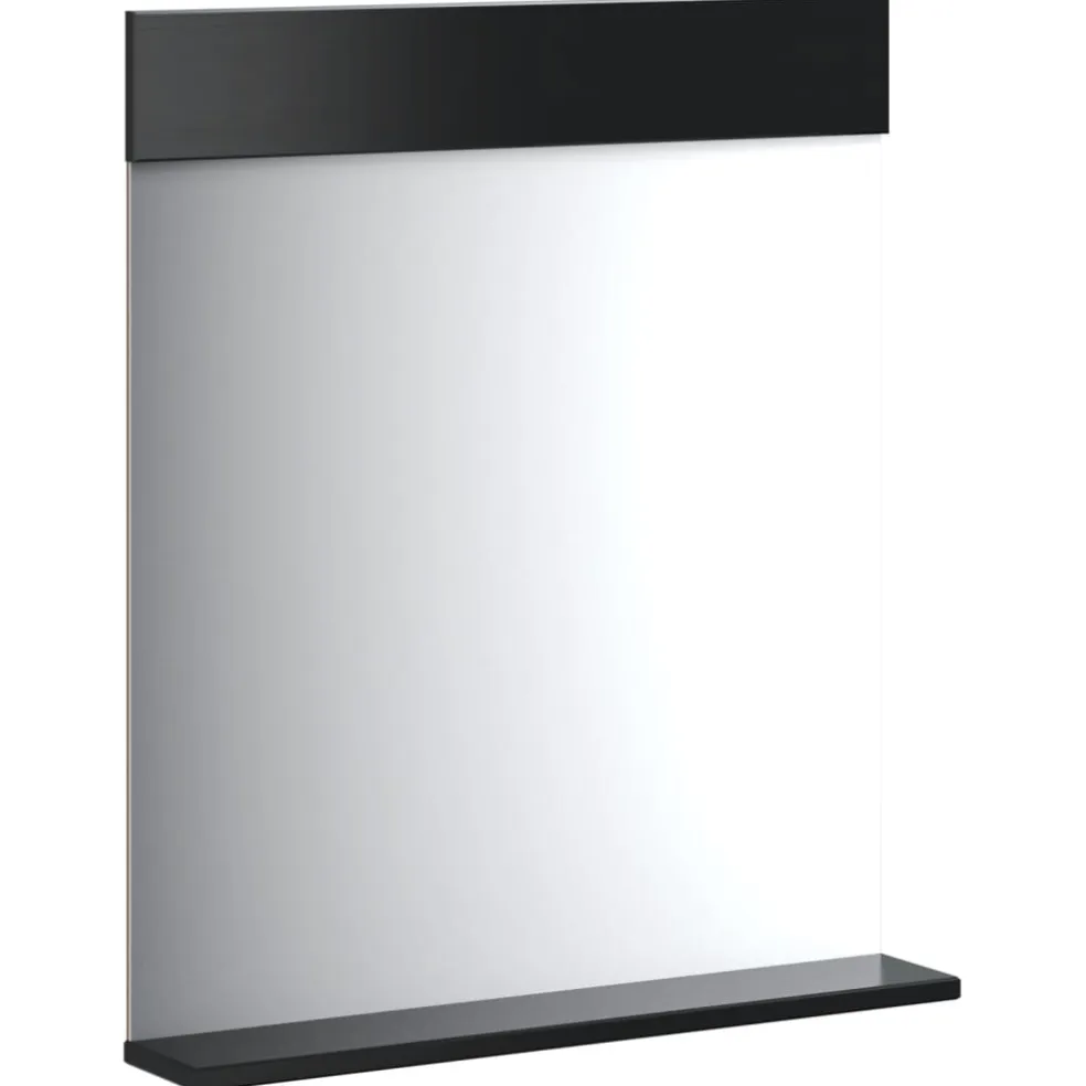 vidaXL Badkamerspiegel met schap BERG 60x12x70 cm massief hout zwart