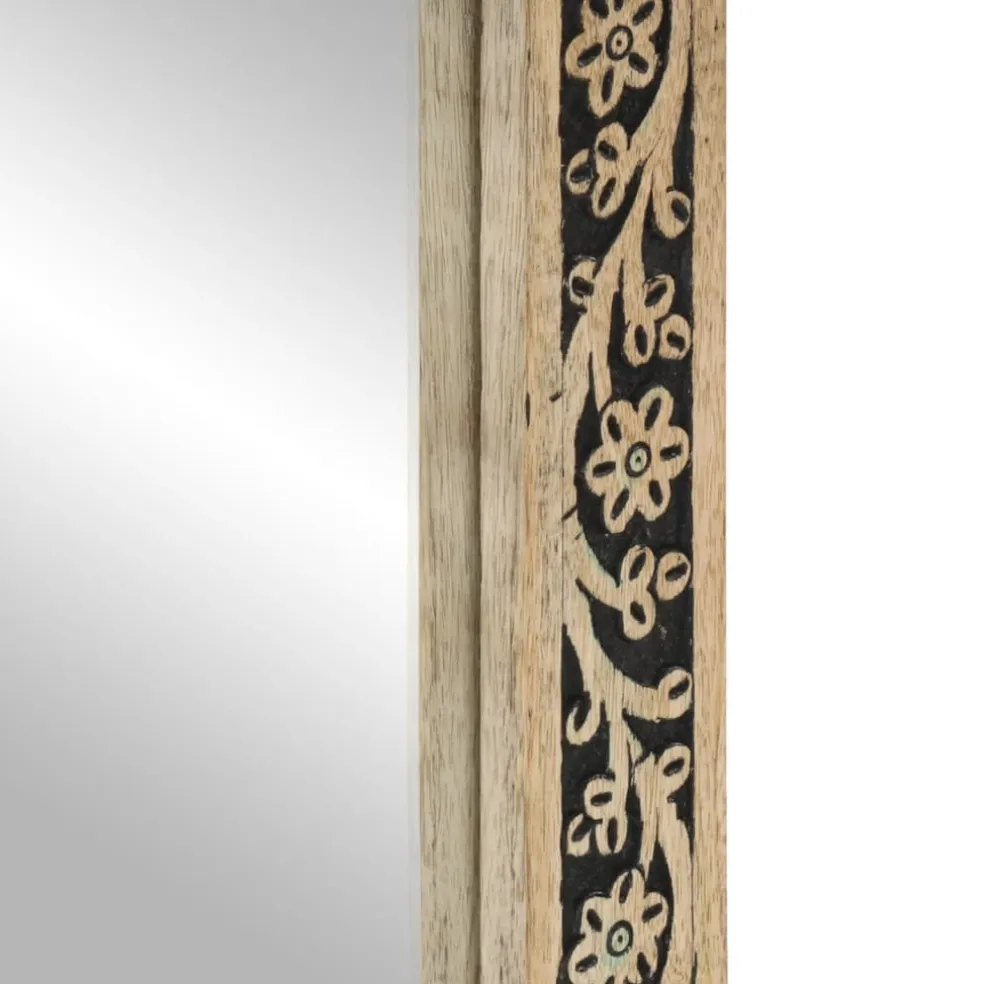 vidaXL Badkamerspiegel 50x70x2,5 cm massief mangohout en glas