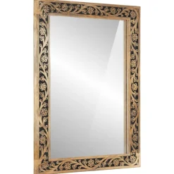 vidaXL Badkamerspiegel 50x70x2,5 cm massief mangohout en glas