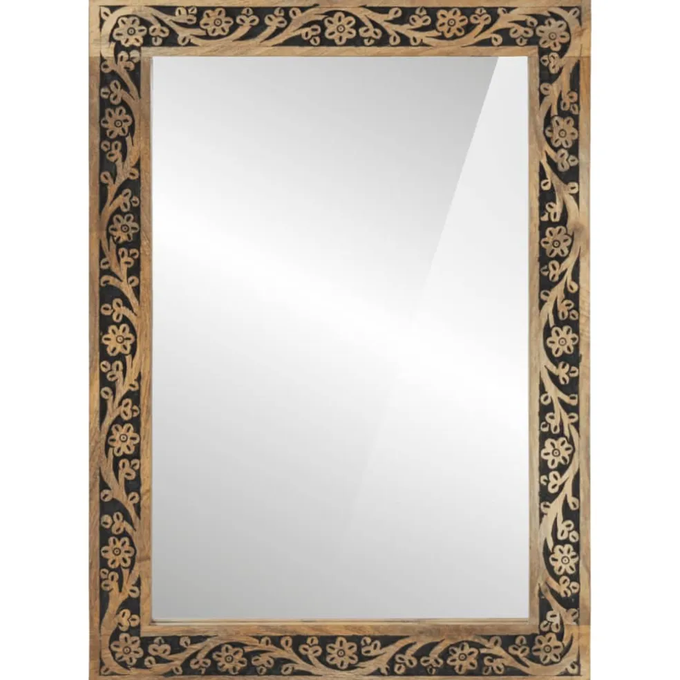 vidaXL Badkamerspiegel 50x70x2,5 cm massief mangohout en glas